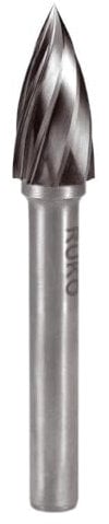 RUKO 116025A - Fresas metal duro para aluminio forma G - SPG Arco en punta (6 x 56 mm)
