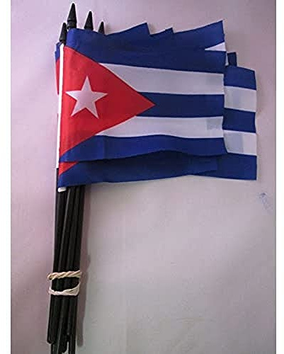 AZ FLAG STOCKFLAGGE Kuba 15x10cm - KUBANISCHE 10 stück Mini Fahne 10 x 15 cm - flaggen