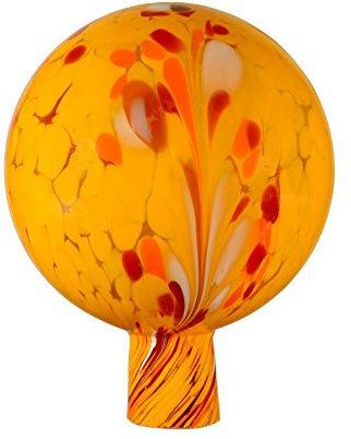 Thüringer Weihnacht Rosenkugel Gartenkugel aus Glas | 15 cm für außen | gelb