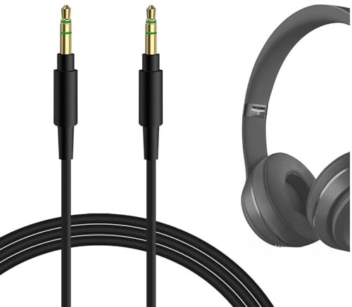 GEEKRIA Audio Cable Compatible with Beats Studio Pro/3/2, Solo 4/3/2, Executive, Pro, Mixr Headphones Cable, 1/8 (3.5mm) to 3.5mm Replacement Stereo Cord (4 ft/1.2 m)