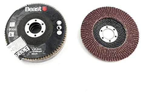 3 Disques Lamelles Plat D. 115 x Al. 22,23 mm Gr. 100 Corindon pour Bois, Métal - 738440 - Beast