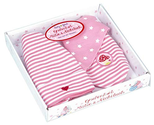 Spiegelburg 13974 Geschenkset Mütze + Nickituch BabyGlück, rosa (one size)