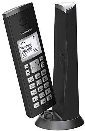 Panasonic KX-TGK210JTB Telefono Cordless Digitale Singolo, Schermo LCD 1.5 con Retroilluminazione Bianca, Suoneria Polifonica, Blocco Chiamate Indesiderate, Modalità Eco e Eco Plus, Nero