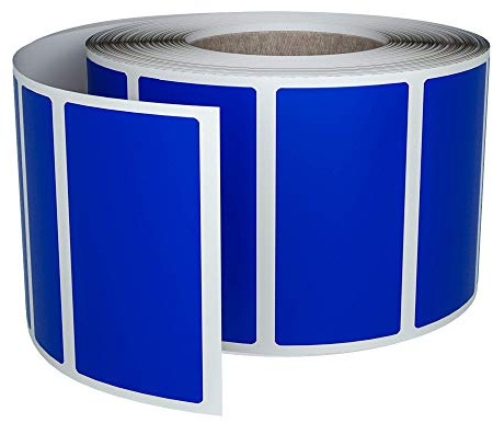 Royal Green Sticker Labels Rolls 4 cm x 1.9 cm Color Coding - Blue Rectangle Stickers Writable Surface (40mm x 19mm)- 500 Pack
