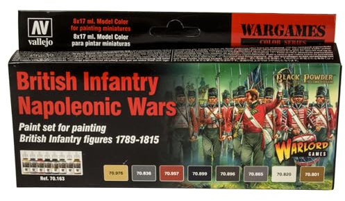 Vallejo - 070163 - British Infantry Napoleonic Paint Set - Multi Colour,17 ml (Pack of 8)