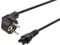 PremiumCord Netzkabel Mickey Mouse 230V 1m, Stromkabel mit Schutzkontakt gewinkelt auf Kaltgerätebuchse IEC 320 C5, PC Netzkabel 3 Polig, Farbe schwarz