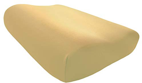 Edda Lux Bezug passend für Tempur ORIGINAL Schlafkissen S, M, L und XL, 50 x 31 cm, formbeständiger Jersey Kissenbezug für Nackenstützkissen, aus 100% Baumwolle, in Curry