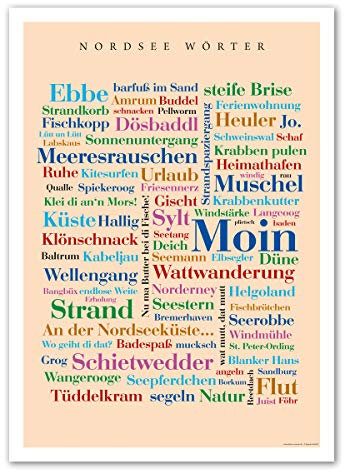 Poster Nordsee Wörter 30x40 cm