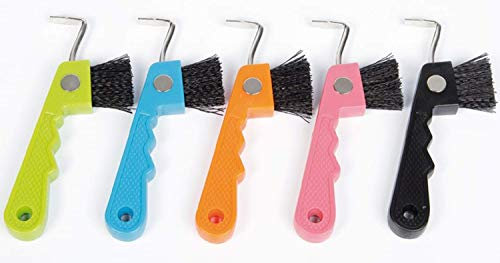 NETPROSHOP Hufauskratzer Hufkratzer mit Bürste und Magnethalterung, Farbe:Rosa