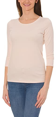 Alkato Damen Shirt 3/4 Arm mit Rundhals, Farbe: Elfenbein, Größe: XXL