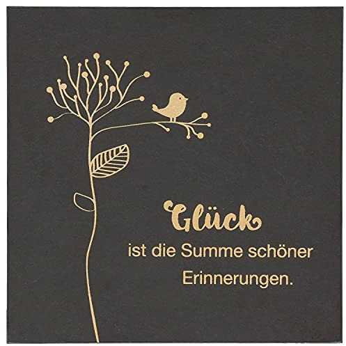 Butzon & Bercker Wand-Relief Glück Gold-Druck Schiefer Heidi Rose Dekoration Geschenkverpackung