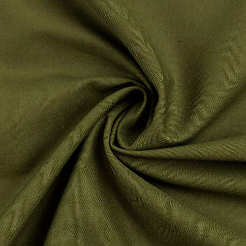Viskose 100% - Sommer-Blusen-Stoffe Uni - 0,50 m - Stoffe Meterware (Khaki)