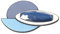 JUSTFOX Broche faite à la main avec grand strass turquoise imitation cuir