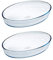 Pyrex O'Cuisine Kitchen - Asador ovalado de cristal para horno (30 x 21 cm, 2,0 L, 2 unidades), transparente
