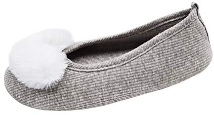 Xiedeai Chaussures Femme Plates Ballerines - Enceinte Maternel Coton Doux Chaussons Tricoter Talon Extensible Poids Léger Chaussures Maison Gris (3) 38 EU