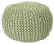 kreatives Wohnen Pouf Ø 55 cm Strickhocker Sitzpouf Bodenkissen Grobstrick-Optik extrahoch Höhe 37 cm neon