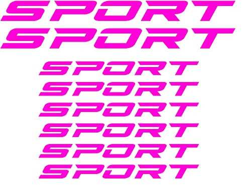 8 Stück Sport Aufkleber für Auto oder Motorrad - Rennsportfelgen Rückspiegel Sport Tuning Car Stripes Stripes - 3 Größen. Auto-Motorrad-Fahrrad-Roller (Fuchsie)