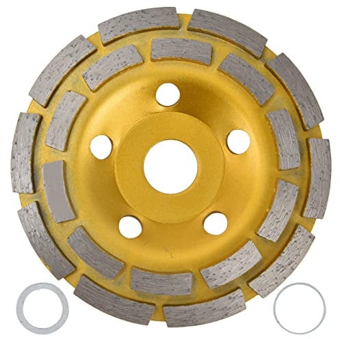 Diamond Cup Grinding Wheel Double Row Concrete Masonry Grinding Wheels Heavy Duty for Angle Grinder Stone Marble Masonry Cement(125mm)