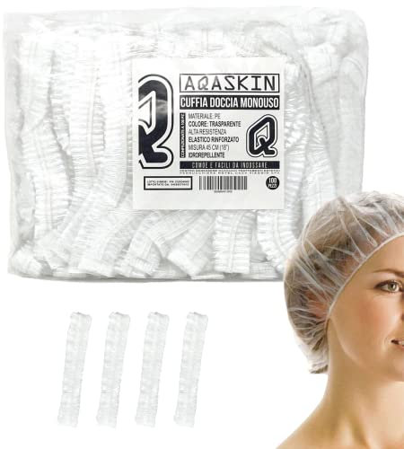 Cuffie Doccia Monouso - SCONTI QUANTITÁ - CONFEZIONETE SINGOLARMENTE - cuffie monouso in PE - Cuffiette da Doccia - ideali per doccia di Hotel, Spa, Parrucchiere (Ø45cm - 400 pz)