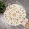 Uphome Kleiner runder Teppich, 60 cm Kreis, niedliche Badematte mit Pompons, Fransen, Blumenpflanze, waschbar, Badezimmerteppich, weich, rutschfest, rund, Überwurf, Schlafzimmertisch, Rosa
