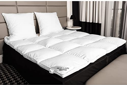 MA65 Matratzenauflage Matratzen Topper Auflage 90x200cm 3300 Gramm 90% Federn 10% Daunen Decke 100% Natur
