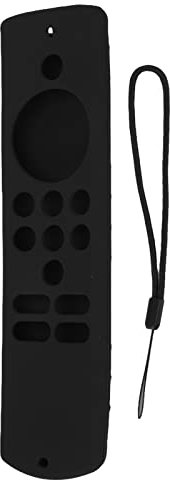 Jerliflyer Custodia Per Telecomando, Custodia Protettiva In Morbido Silicone Telecomando Antiurto Con Cordino Fire Tv Stick Lite Hisense Smart Telecomando, Lavabile Antiurto Cordino(Nero)