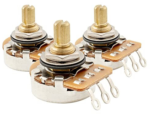 Musiclily Pro HD A250K Messing Potentiometer logarithmisch Poti für USA E-Gitarre Bass(3 Stück)