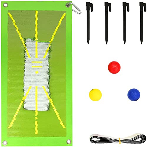 QJWEIJIAN Golf Swing Training Mat, 10*20 inches, Green, Plastic, Rubber, Foldable, Impact Mat for Indoor/Outdoor Training Aid Equipment