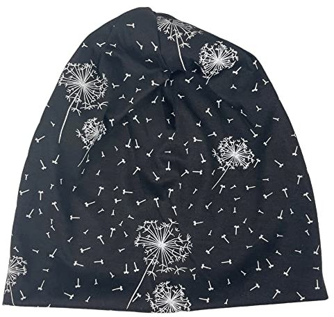 kennydoo Slouch Beanie Pusteblume/Damen Herren Kinder Jersey Mütze/Chemo Kopfbedeckung (schwarz)