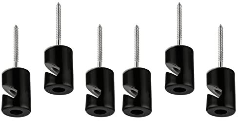6er Pack, Porzellan Retro Hook Kabelhalter, Kabelhaken, schwarz