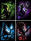 5D Erwachsene Diamond Painting Kit, Villain Diamond Painting Kit -4 Stück, Rundes Diamant Digital Painting Kit, Gem Art Painting Kit, Anfänger DIY Diamond Painting Kit (11,8 x 15,7 Zoll)