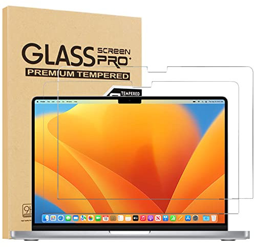 [2-Pack] EpicGadget Glass Screen Protector for MacBook Pro 14 2023 A2779/ 2021 A2442, Tempered Glass Film for 14 inch MacBook Pro 2023 with M2 Pro / M2 Max Chip, 2021 with M1 Pro / M1 Max Chip