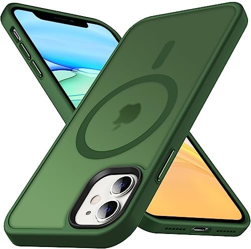 Anqrp Designed for iPhone 11 Magnetic Case, Compatible with Magsafe, Shockproof Soft TPU Bumper, Scratch-Resistant Back, Anti Fingerprint for iPhone 11 Cover 6.1, Green