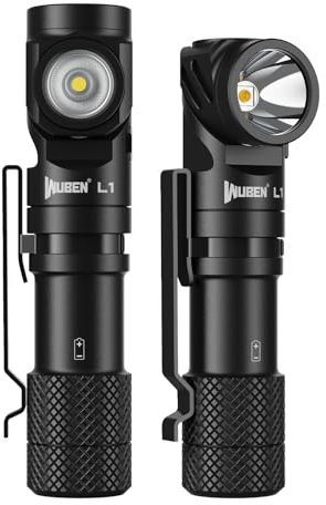 WUBEN L1 Lampe LED Ultra Puissante, 2000 Lumens Lampe de Poche, Double Source de Lumière Rechargeable USB, IP68 Étanche Tactique Torches, 6 Modes Flashlight pour Camping Randonnée Urgence (P9)