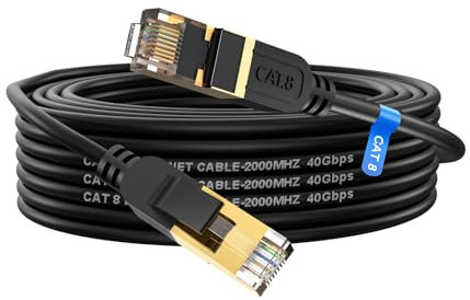 cat gruciso Cable Ethernet 5 metros Cat 8 Cable de Red Cable Lan 40Gbps 2000MHz con Conector RJ45 Cat 8, Compatible con Steam Deck PS5 PS4 Xbox X/S PC TV Box Router Servidor NAS