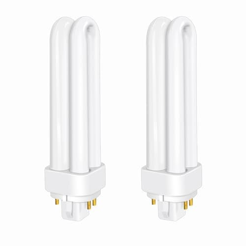Akynite 13W Energy Saving 4 Pin Compact Fluorescent Lamp, CFL G24q-1 4 Pins, 830 Warm White 2700k, 850LM, 2U Shape, AC 220-240V, 2pcs