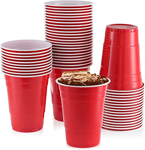 HOT BARGAINS 1000 X 12oz RED Party Cups Disposable and Reusable DURABALE Plastic Cups Sealed HYGENIC Proof Packaging