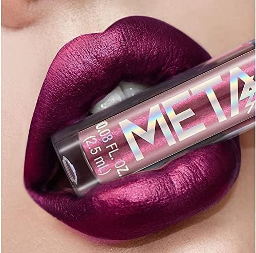 Wasserfester Lippenstift von INTEROOKIE – langanhaltende metallische Lippenfarbe und Glasur. Nicht verblassende metallische Lippenfarbe und Glasur für dauerhaften Halt (VERGIFTUNG LILA)