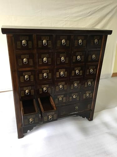 Antiker Apothekerschrank Aktenschrank Büroschrank Apotheke Schrank Sideboard Kommode Kommodenschrank Sideboardschrank mit 27 Schubladen Breite97xHöhe107cm