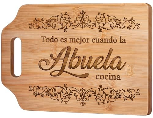 Giftasy Regalo Abuela, Regalo Abuela Cumpleaños - Tabla de Cortar de Bambú Grabada, Regalo Dia de la Madre, Navidad Original