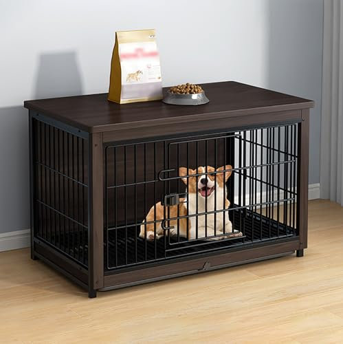 Dog Crate Furinture Casual Home Wooden Medium Furniture Style Dog Crate End Table Dog House Furniture Heavy Sturdy Dog Kennel Indoor Dog Kennel Dog House Dog Cage Medium. ( Color : Black walnut , Size