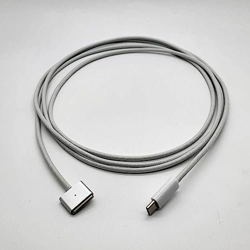PIEZAS-PORTATILES.COM Reemplazo Compatible de Cable MagSafe 3 a USB-C - 2 Metros - Cable Trenzado - Blanco hasta 140w (Compatible 45w 65w y 90w)