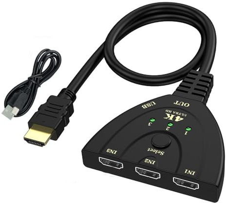 Nuovo 4K 2K 30Hz 3D 3 Ingresso 1 Uscita Mini 3 Porte HDMI-Compatible Switcher per PS3 PS4 con Cavo di Alimentazione USB