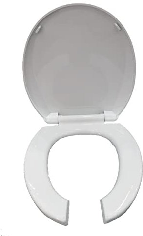 Large Opening Toilet Seat with Cover, Open Front Elongated Toilet Seat Soft Close, Quick Release Hings, White,Round (Size : Round)