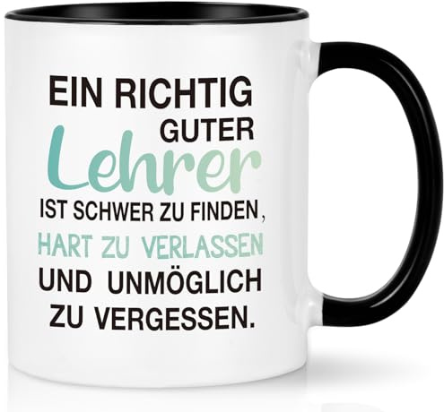 Joymaking Abschiedsgeschenk Lehrer Tasse,320ML Tasse Lehrer Dankeschön Geschenkeidee zum Abschied, Geschenke für Grundschulelehrer, Schwarz