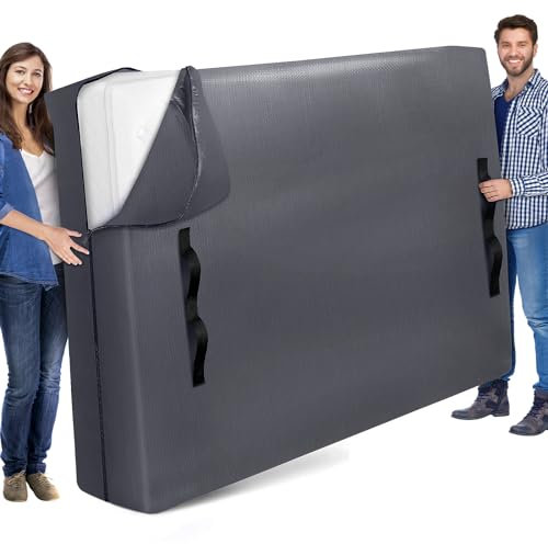 StorageRight Sacs pour matelas pour déménagement, grand lit – Housse de matelas extra épaisse pour déménagement avec poignées et fermeture éclair, sacs de rangement pour matelas Queen size très