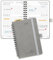 POPRUN Taschenkalender 2025 Klein Ringbuch mit Softcover, ca. A6 (16 x 10,5 cm) - Kalender 2025 Klein (Jan.2025-Dez.2025) - Terminplaner 1 Woche 2 Seite mit Plastiklineal - Grau