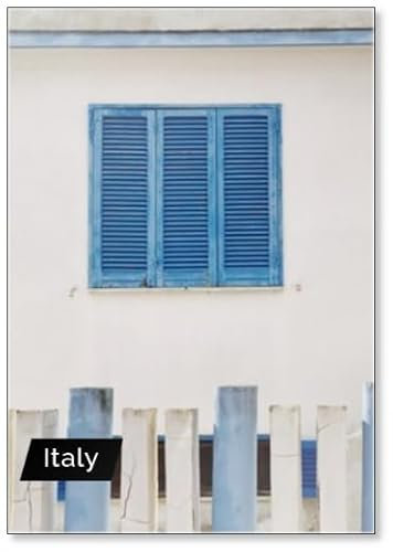 Old Vintage Holzfenster mit Fensterläden Reise Traditionelle Europäische Altstadt Gebäude Historische Italienische Architektur Kühlschrankmagnet
