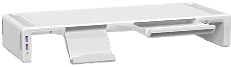 KEALBAUS Monitor Ingrandisce L'Estensione USB rialzata e la Scrivania Del Computer Pieghevole Archiviazione Scrivania ampliata Base B Resistente Facile da Usare