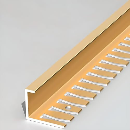 Fliesenleiste Aluminiumlegierung Fliesenschiene Lang 135CM*2 Stück Abschlussleiste Fliesen Für Bodenbeläge Mit 8.5-18.5 Mm Höhe, FüR Schlafzimmer, Esszimmer, Badezimmer(Gold,H:18.5MM)